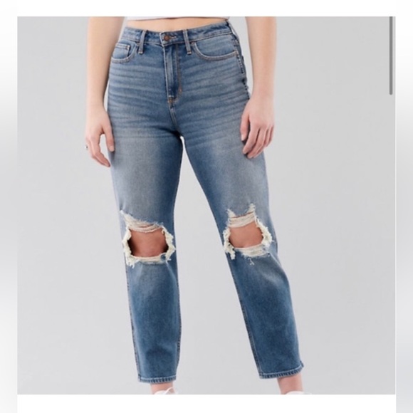 Hollister Denim - Hollister 30 Ultra High Rise Distressed Ripped Mom Jeans Vintage Stretch